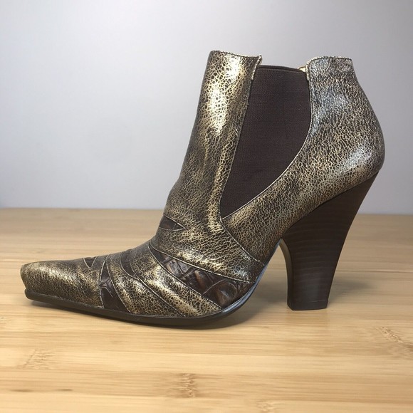 Carlos by Carlos Santana Torch Metallic Leather Booties Size 7.5 Medium Width - Picture 2 of 10